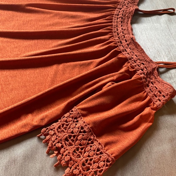 Orange Over The Shoulder Blouse - Picture 2 of 2